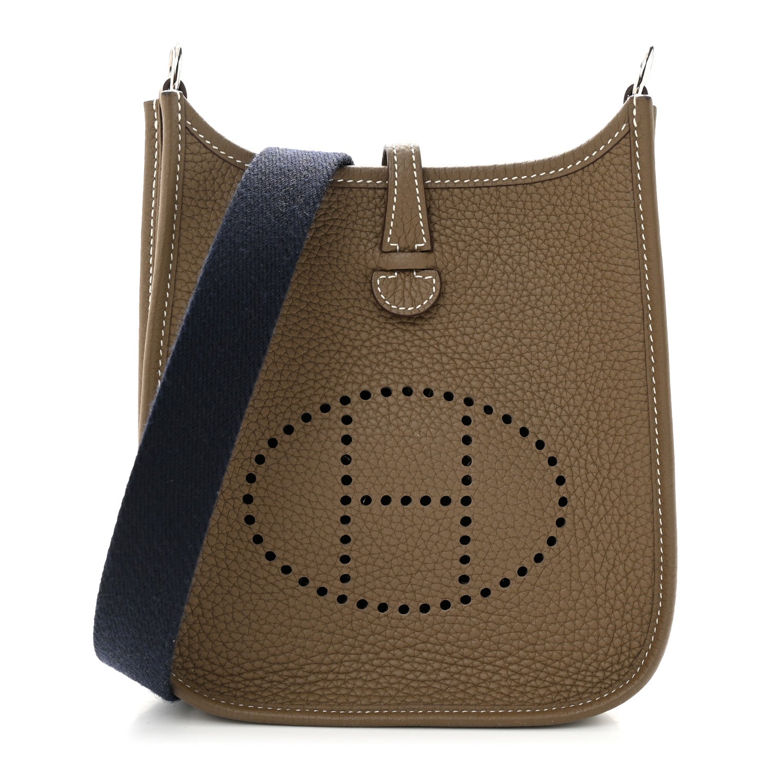 Hermes Taurillon Clemence Amazone Evelyne TPM Etoupe Bleu Indigo 1 of 12