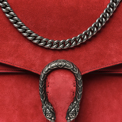 Gucci Suede Vitello Velvet Medium Dionysus Shoulder Bag Vulcanic Red 8 of 11