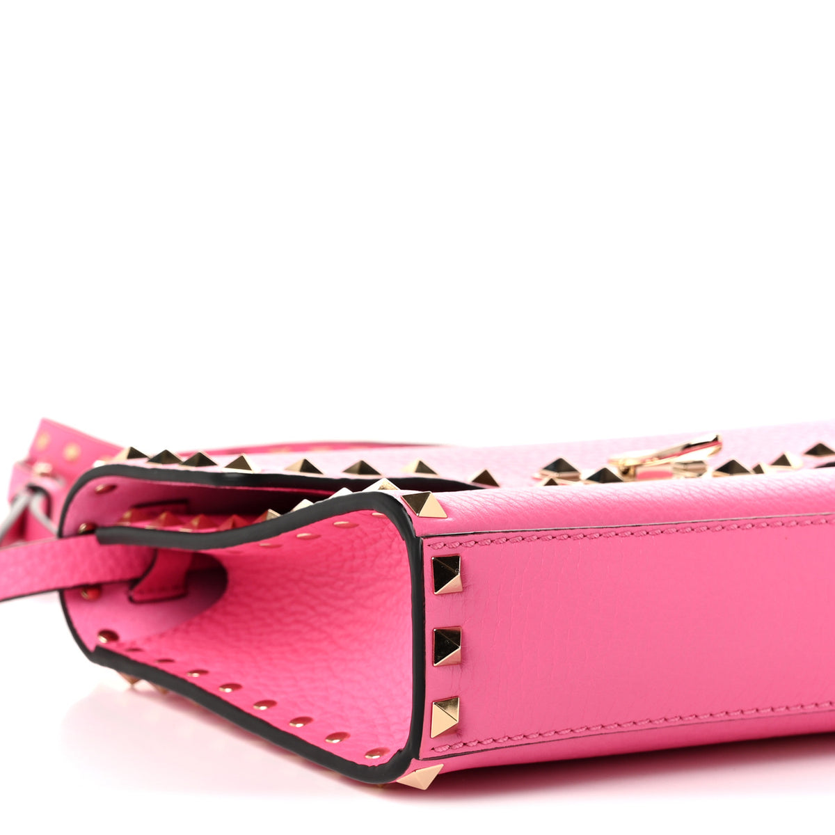 Valentino Garavani Pebbled Calfskin Medium Rockstud Flip Lock Crossbody Bag Feminine Pink 8 of 9