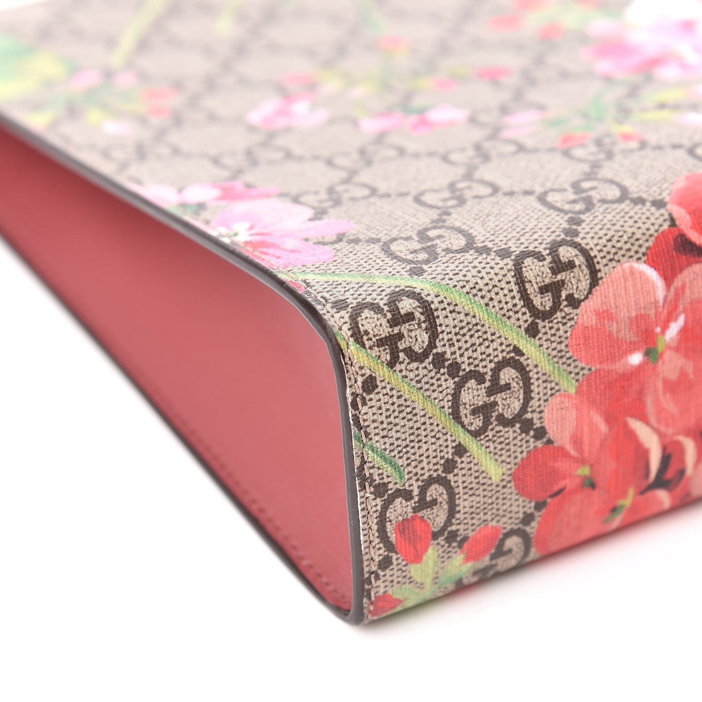 GG Supreme Monogram Blooms Large Cosmetic Case Beige Multicolor Dry Rose
