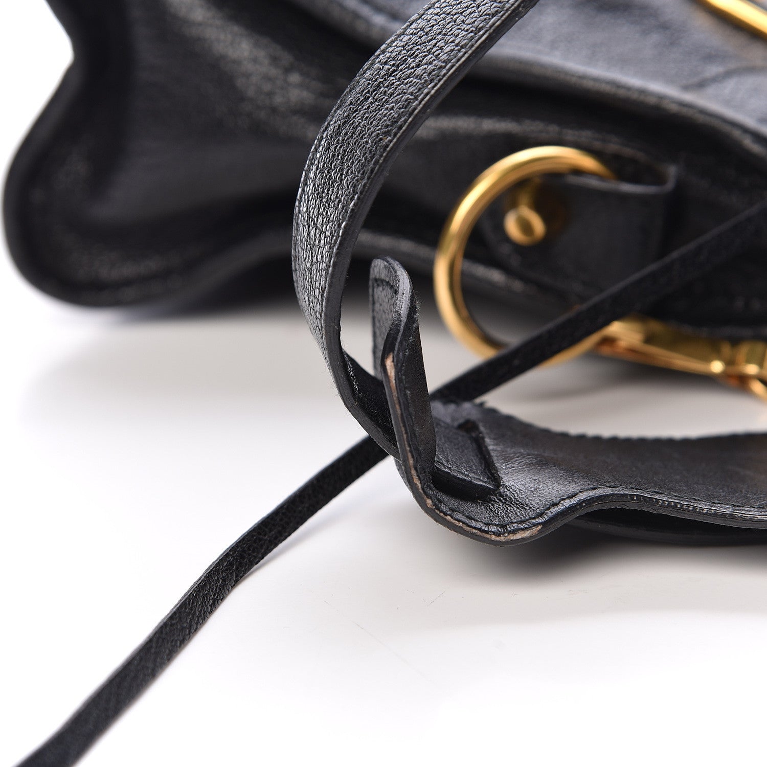 Balenciaga Chevre Gold Metallic Edge Hardware Mini City Black 11 of 13