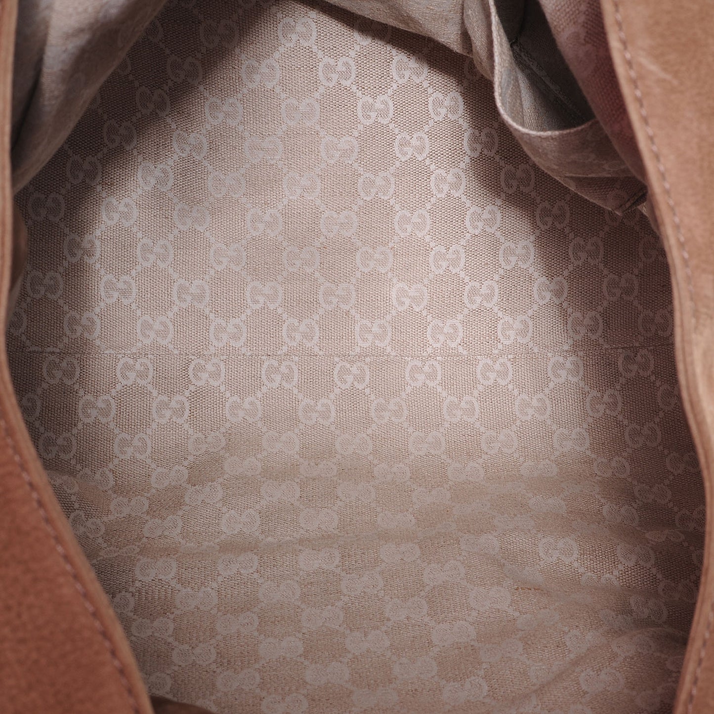 Nubuck Large Soft Stirrup Shoulder Bag Light Brown