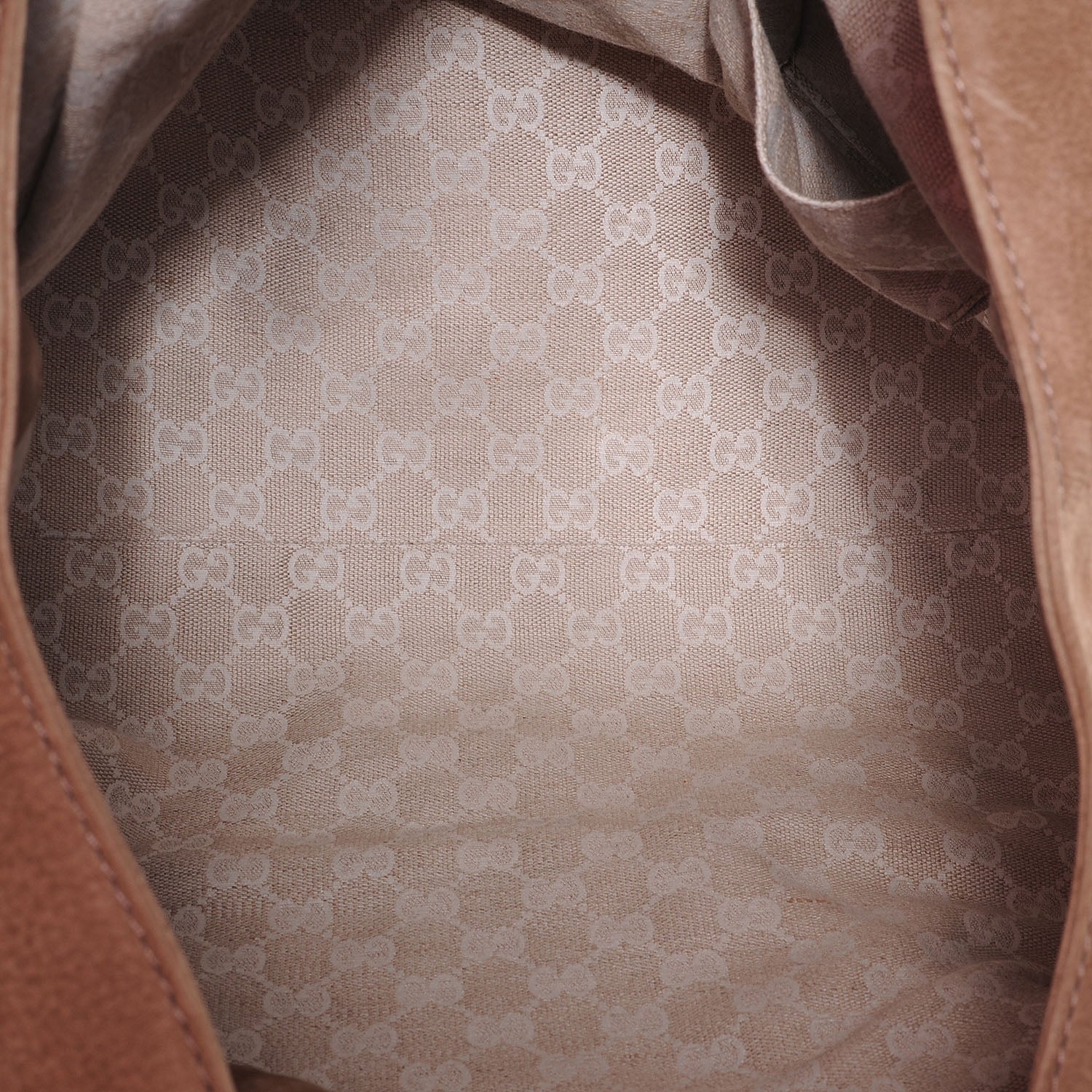 Gucci Nubuck Large Soft Stirrup Shoulder Bag Light Brown 5 of 12