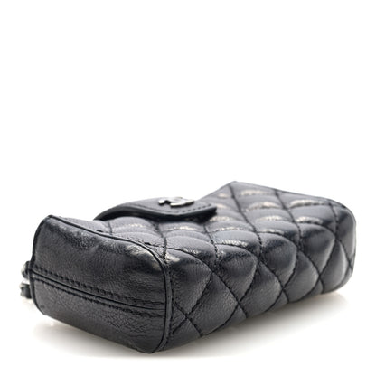 Chanel Caviar Quilted Mini Phone Holder Clutch With Chain Black 4 of 10