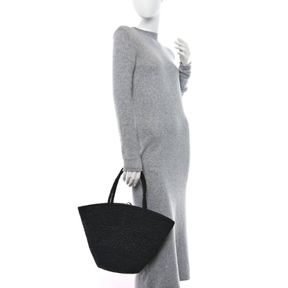 The Row Raffia Emilie Tote Bag Black 3 of 11