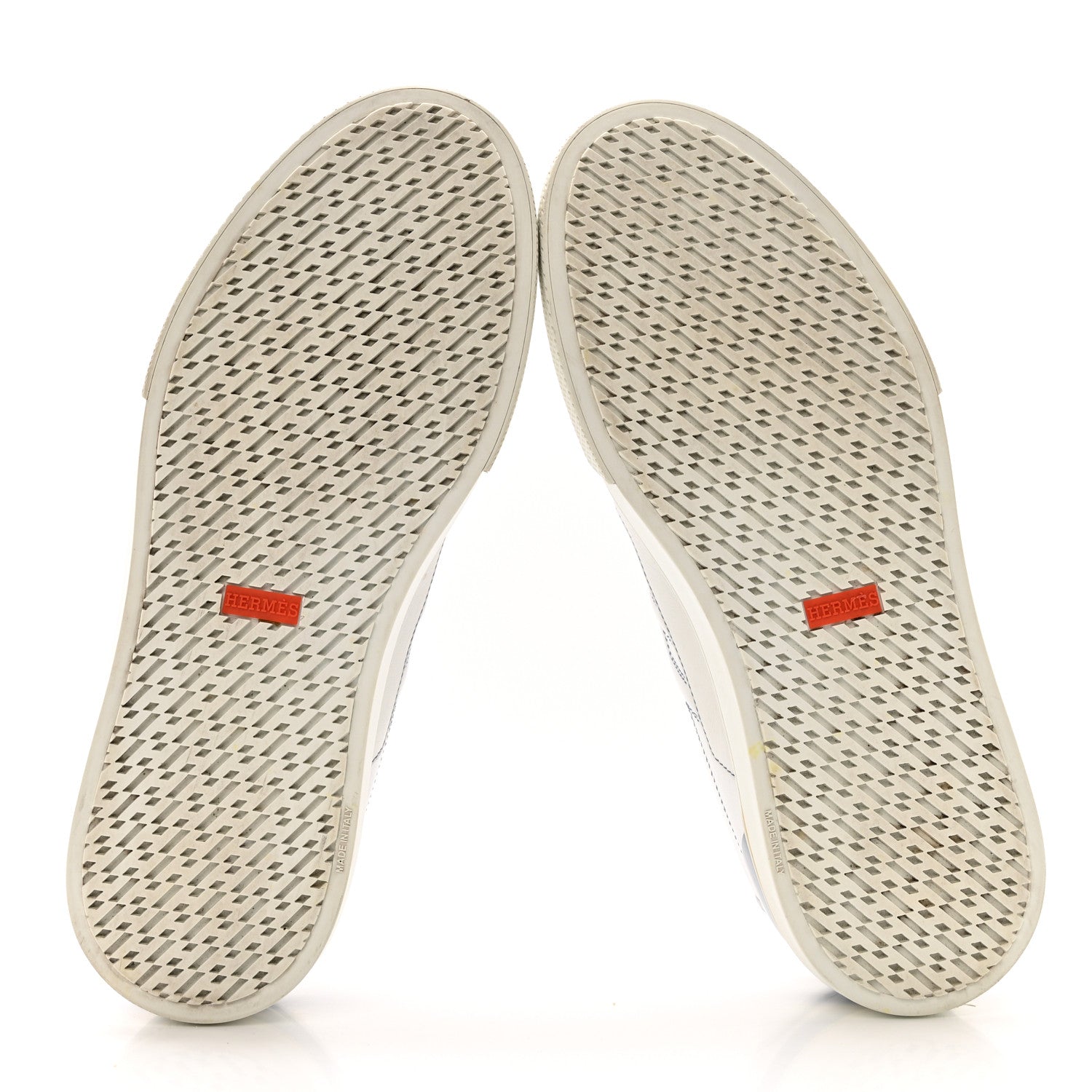 Hermes Calfskin Mens Deep Sneakers 44 White Bleu 6 of 14