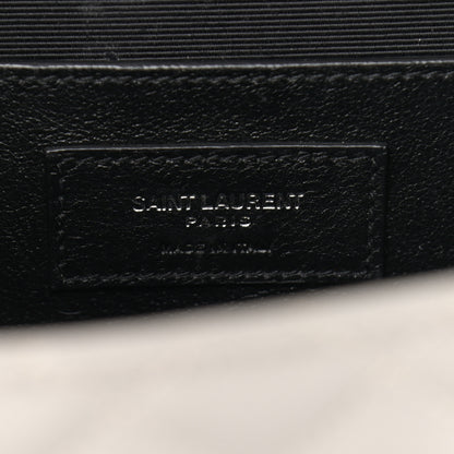 Saint Laurent Grain De Poudre Textured Mixed Matelasse Medium Triquilt Monogram Satchel Granite 6 of 18