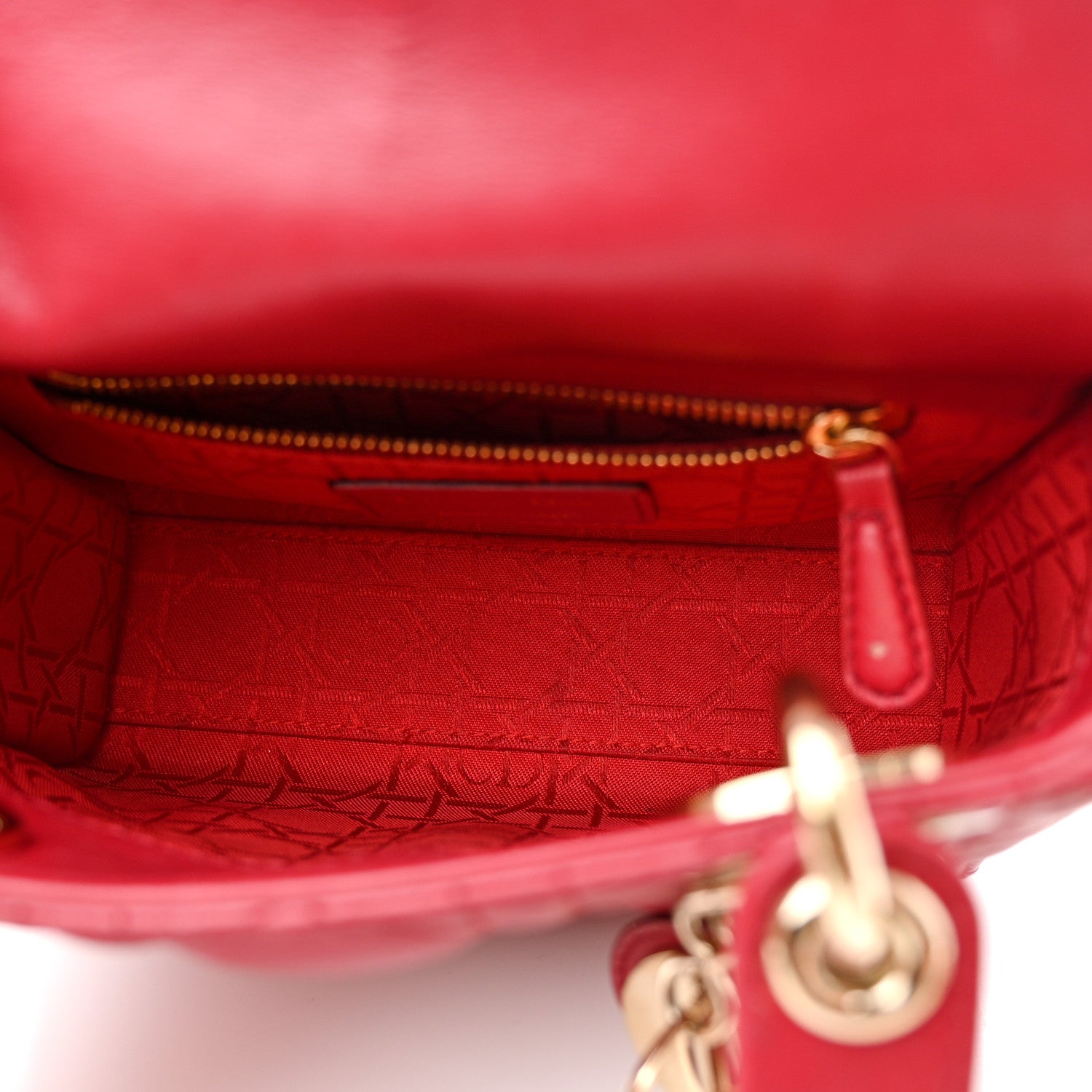 Christian Dior Lambskin Cannage Mini Lady Dior Burgundy 5 of 15