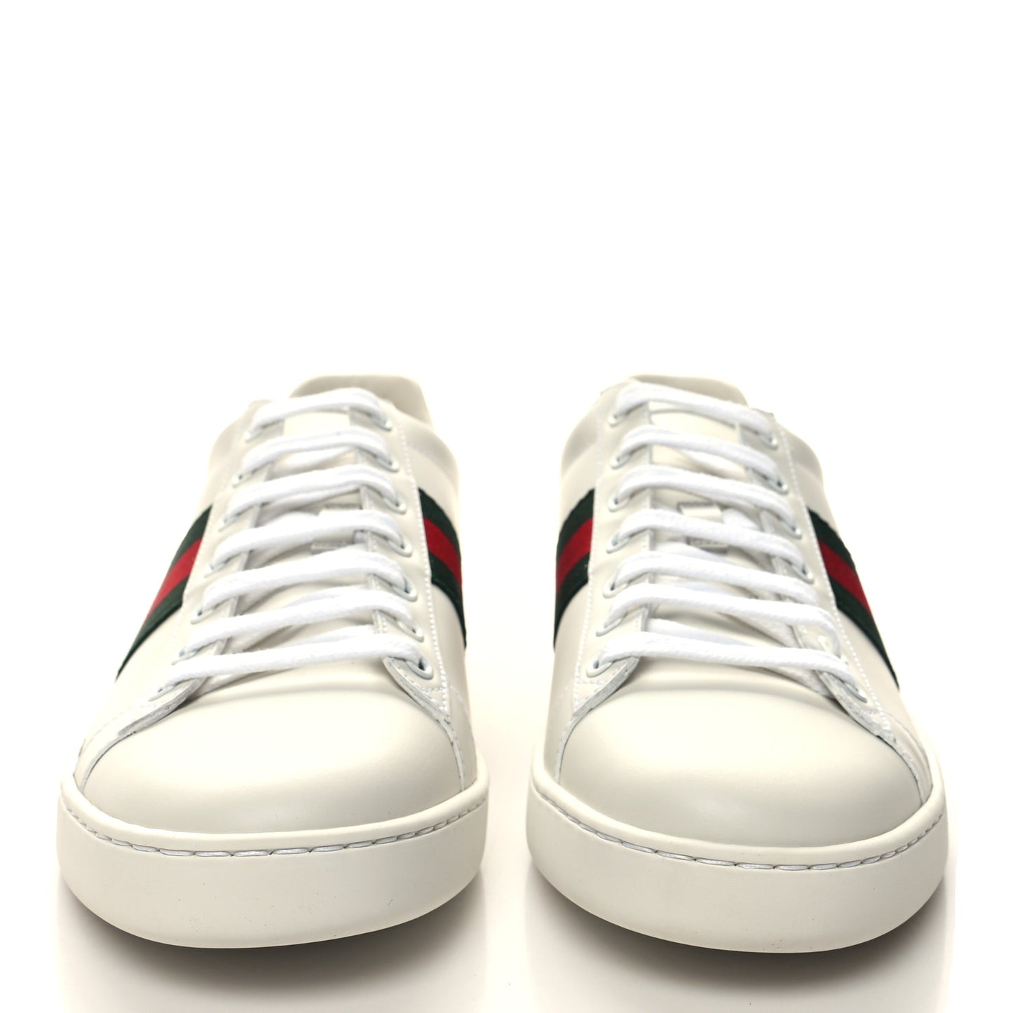Calfskin Crocodile Web Womens Ace Sneakers 40.5 White Green