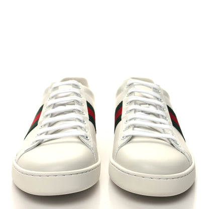 Gucci Calfskin Crocodile Web Womens Ace Sneakers 40.5 White Green 2 of 9