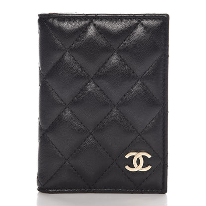 Chanel Lambskin Quilted Card Holder Wallet Black 1 of 8