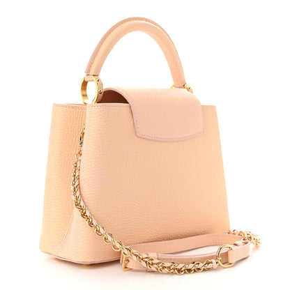 Louis Vuitton Metallic Taurillon Seashell Capucines BB Pink Yellow 3 of 11