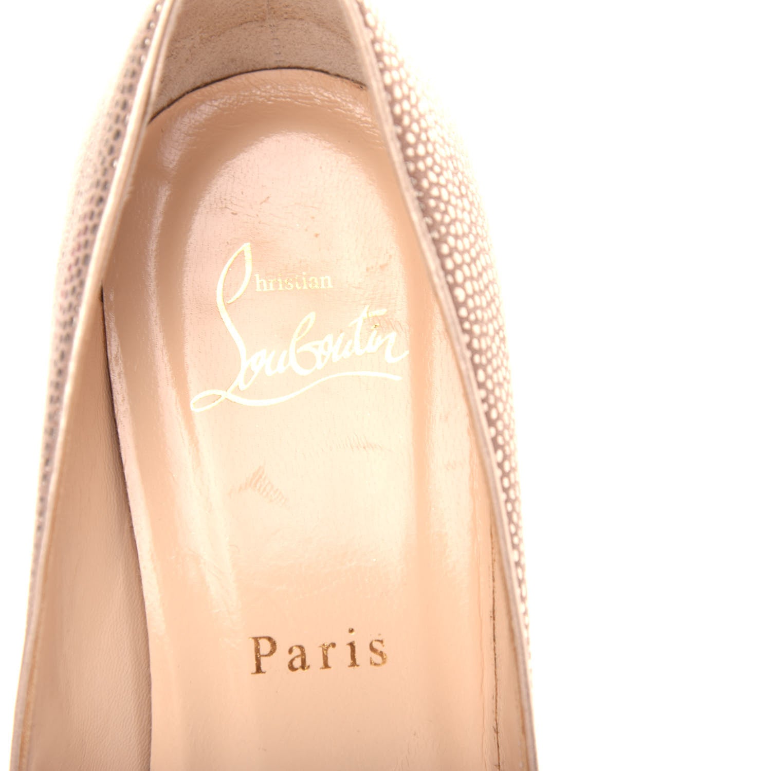 Christian Louboutin Suede Orlato Shelley 90 Pumps 38.5 Gold 8 of 11