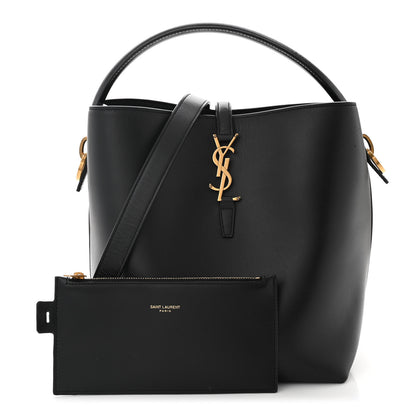 Saint Laurent Smooth Shiny Calfskin Monogram Le 37 Bucket Bag Black 3 of 10