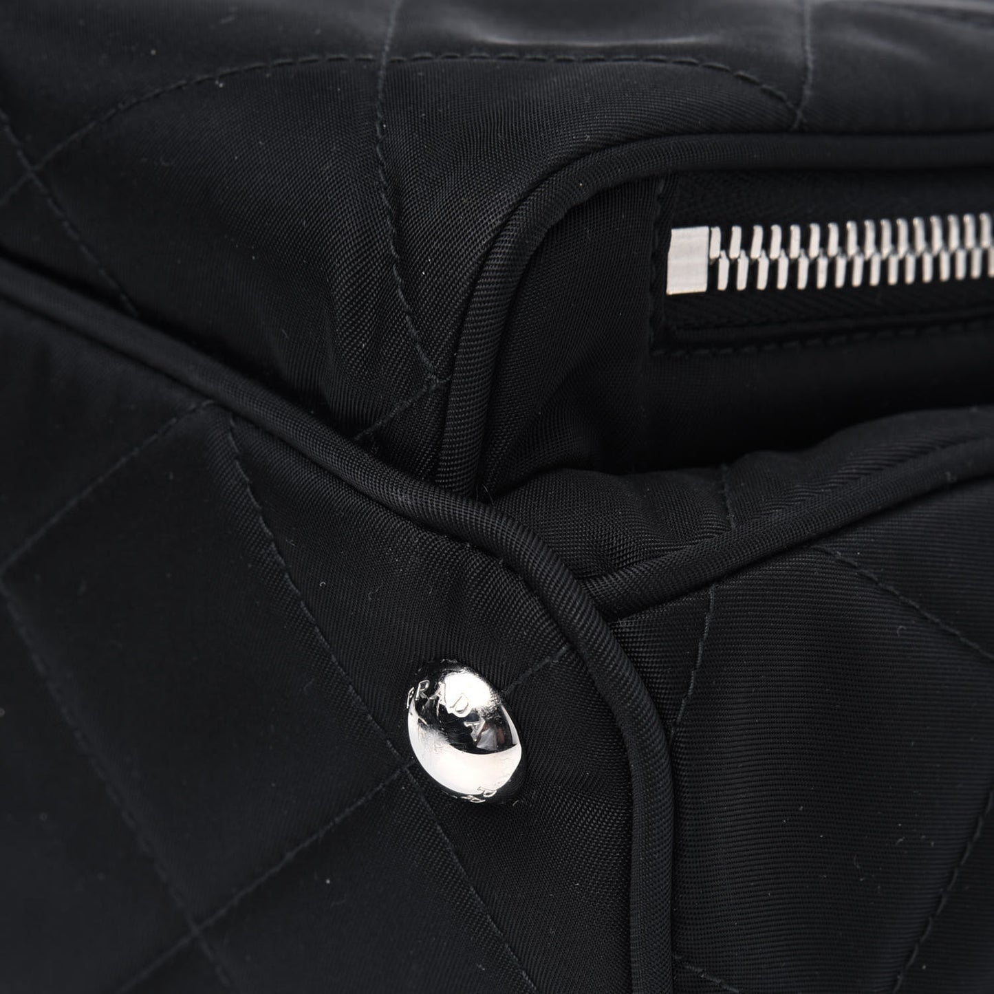 Nylon Tessuto Impuntu Quilted Backpack Black