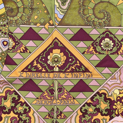 Hermes Silk L'Ivresse de I'Infini Scarf 90 Green Multicolor 2 of 3