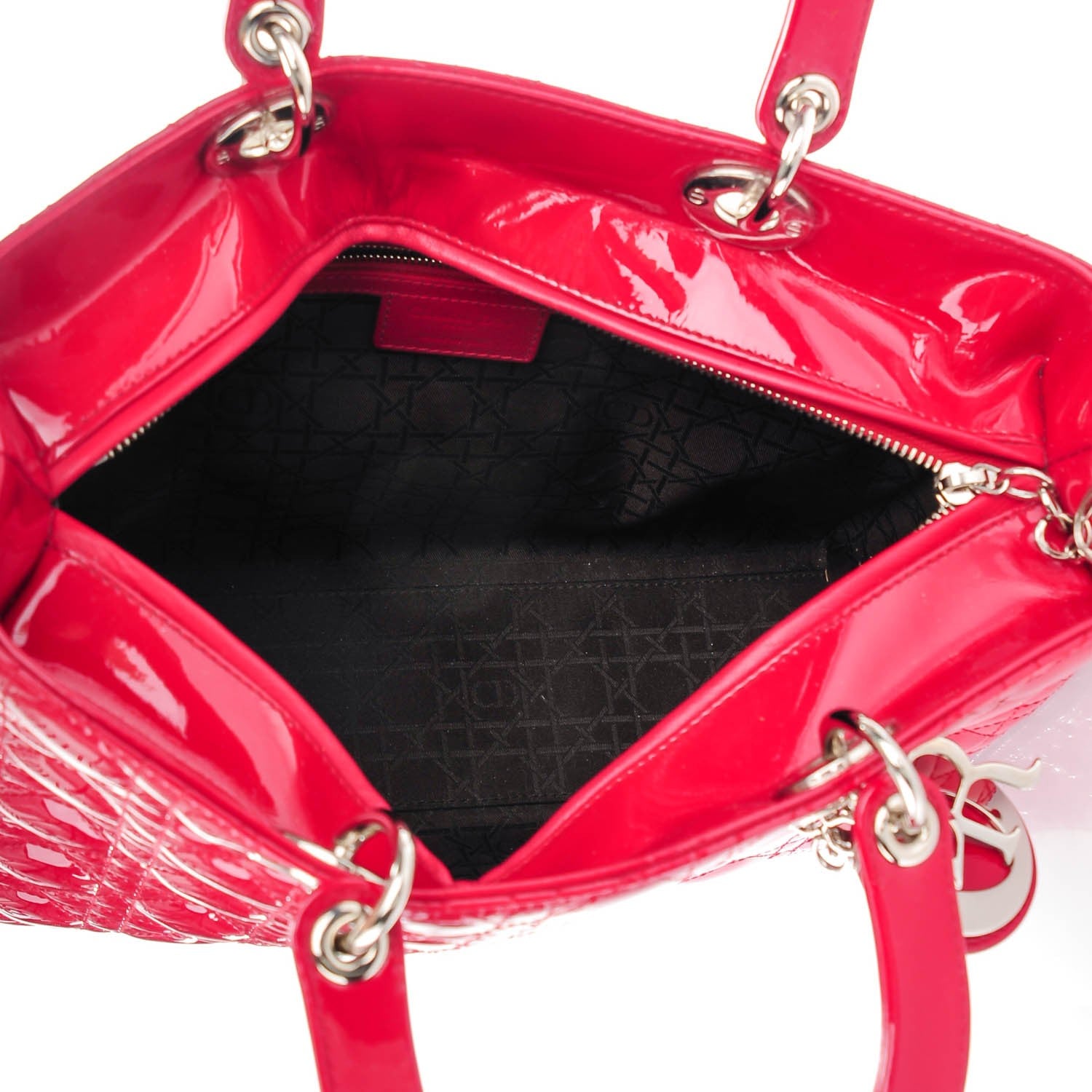 Christian Dior Patent Cannage Large Lady Dior Red 5 of 7