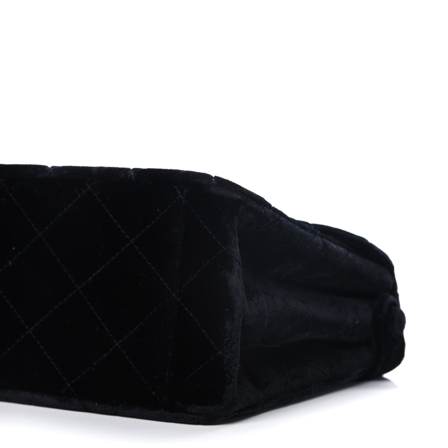 Chanel Velvet Quilted Shoulder Bag Black 10 of 12