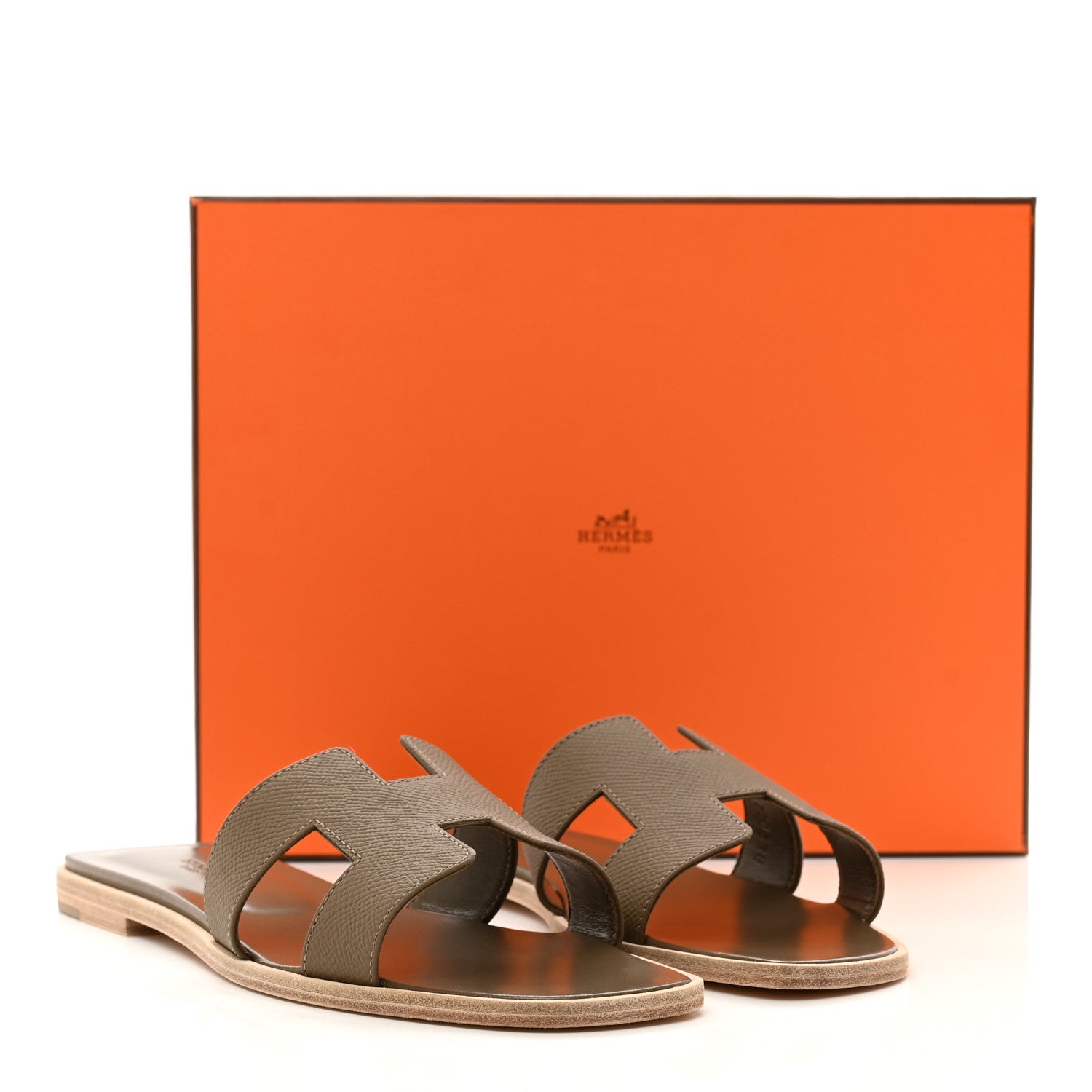 Hermes Epsom Oran Sandals 39 Etoupe 9 of 9