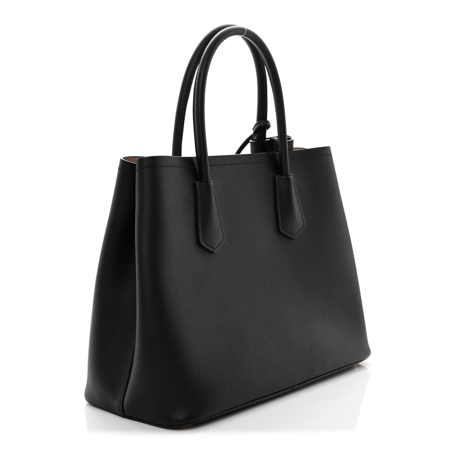 Saffiano Cuir Medium Double Bag Black Mughetto