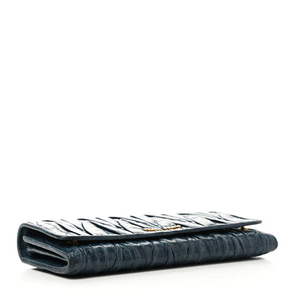 Miu Miu Nappa Matelasse Flap Wallet Bluette 4 of 8