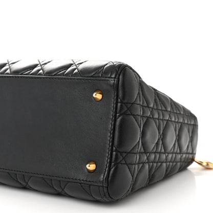 Christian Dior Lambskin Cannage Medium Lady Dior Black 10 of 12