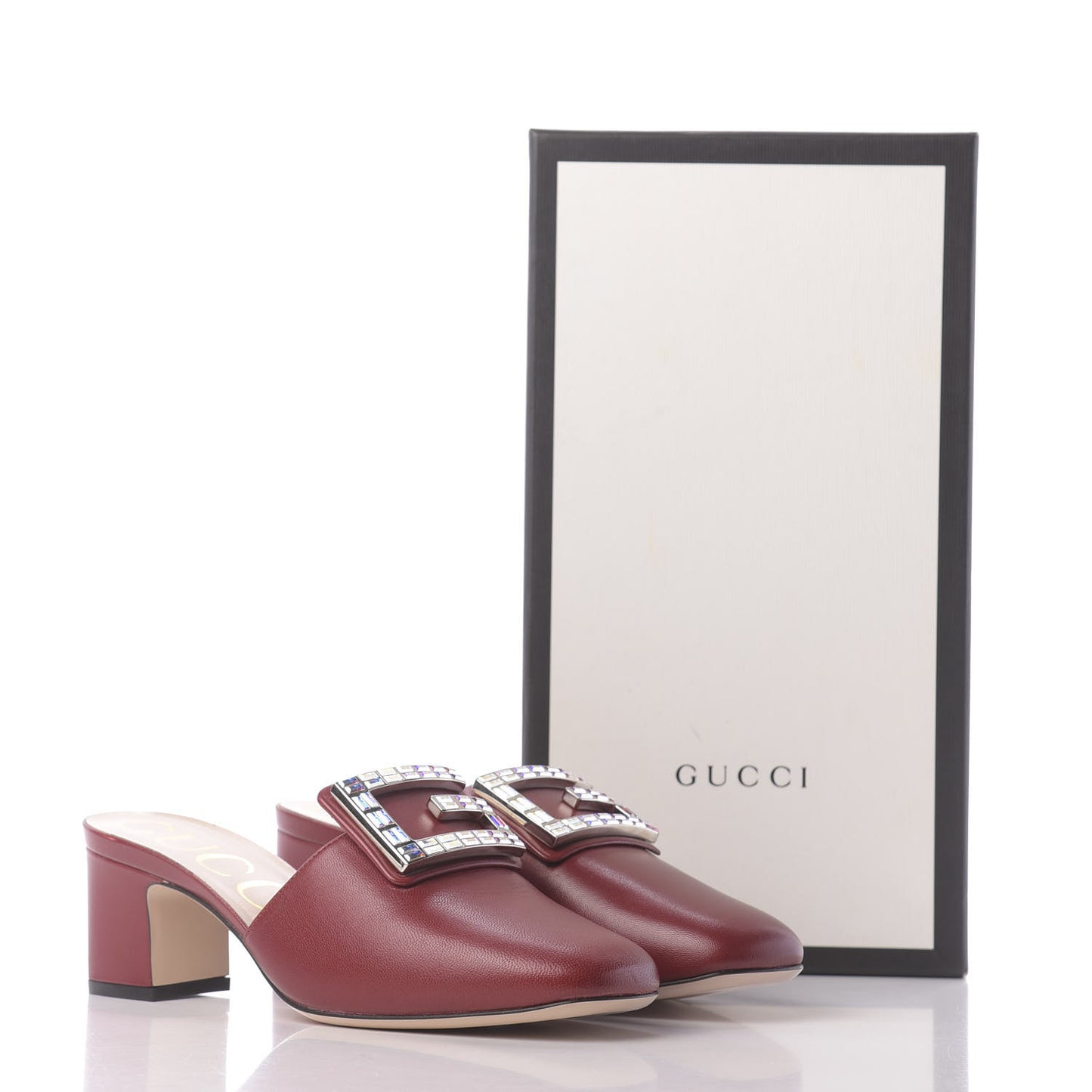 Malaga Kid Crystal Square G Madelyn Mules 37.5 Romantic Cerise