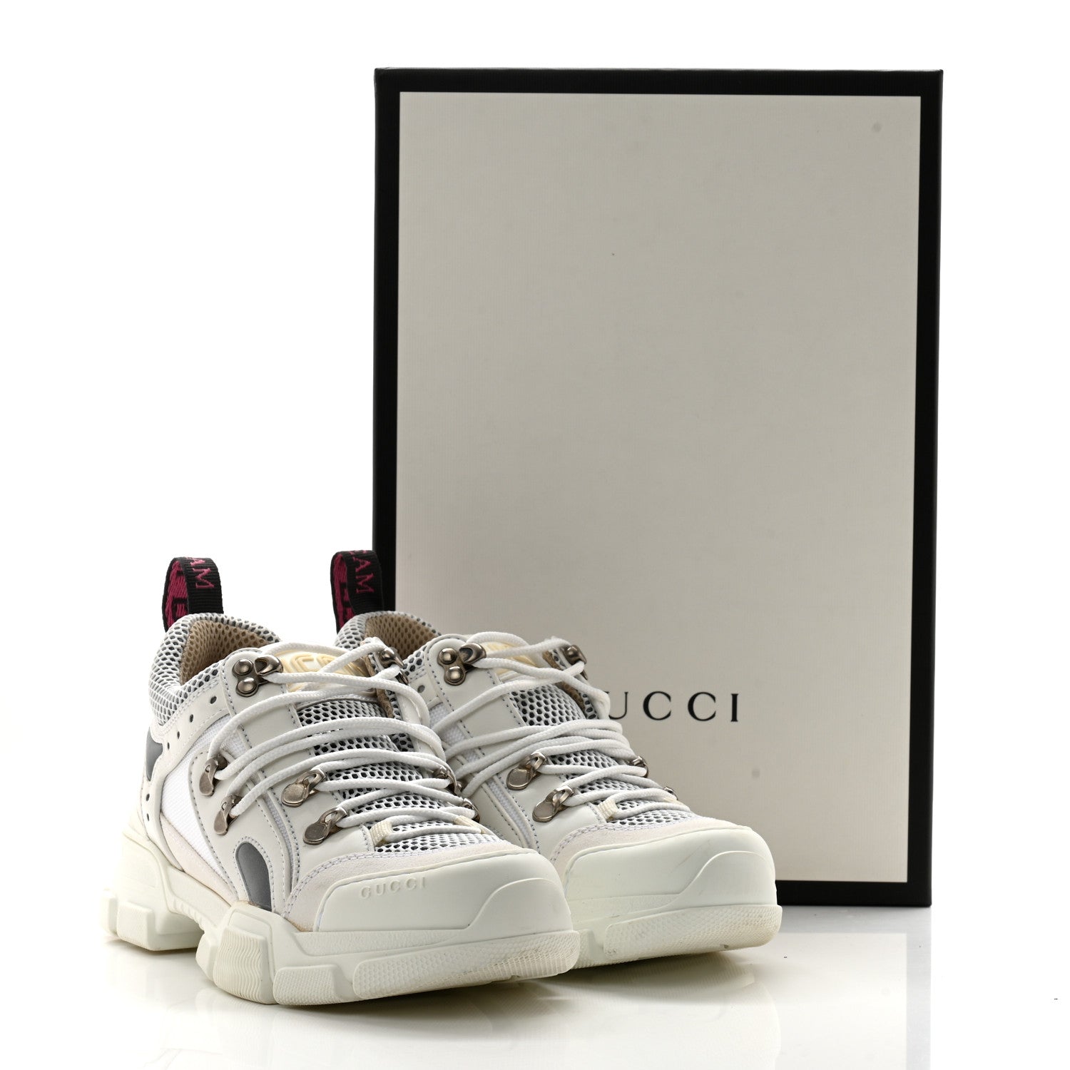 Gucci X SEGA Mesh Calfskin Suede Womens Flashtrek Sneakers 36 Great White 8 of 8