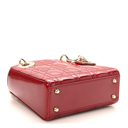 Christian Dior Patent Cannage Mini Lady Dior Red 4 of 9