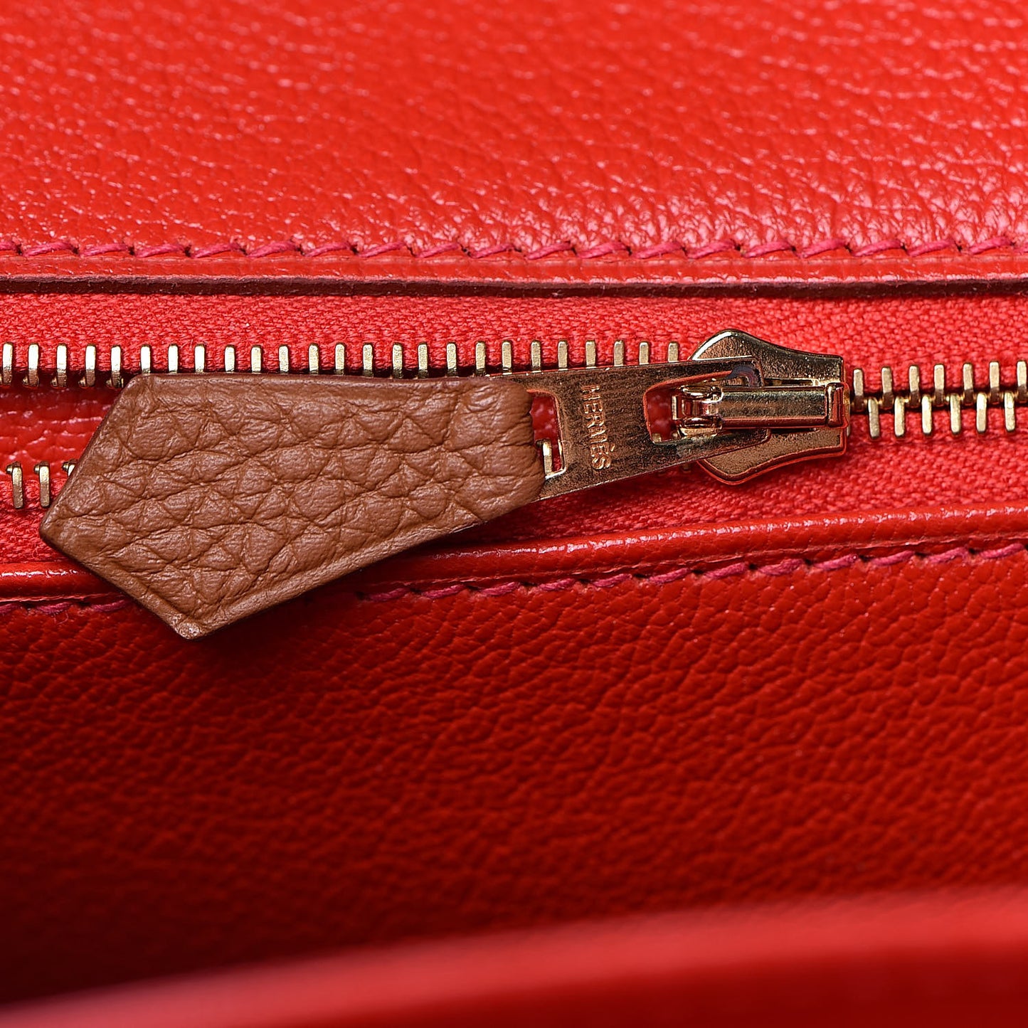 Togo Verso Birkin 35 Gold Geranium