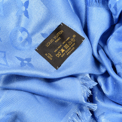 Louis Vuitton Wool Silk Monogram Shawl Bleuet 3 of 3