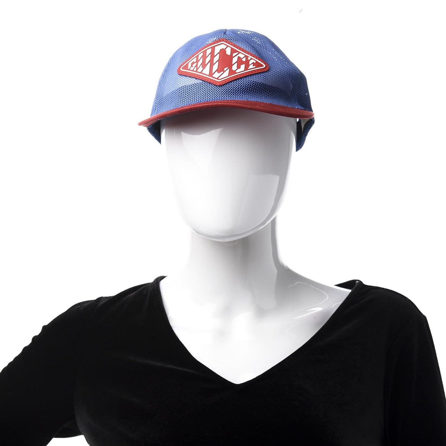 Mesh Game Logo Baseball Hat M Blue Red