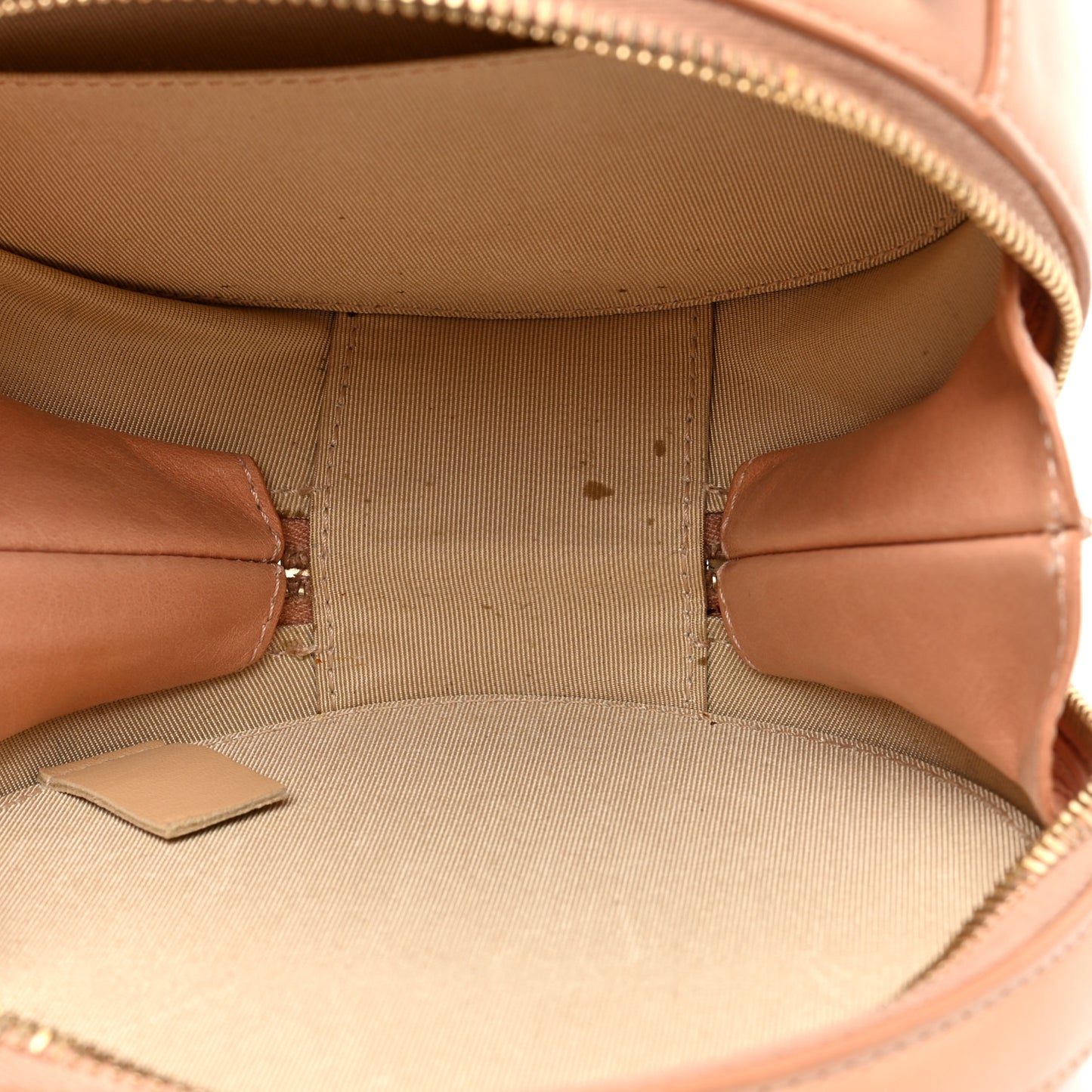 Glazed Calfskin Round As Earth Evening Bag Beige