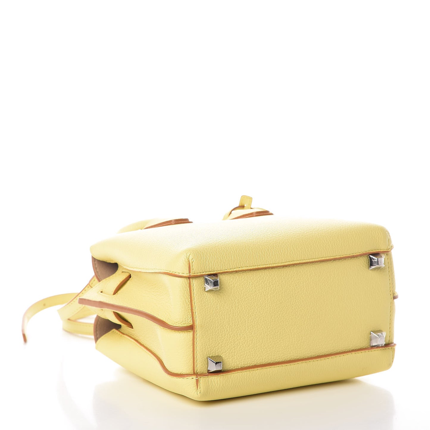 Grained Calfskin Mini Milla Tote Custard Yellow