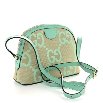 Gucci Monogram Jumbo GG Textured Dollar Calfskin Small Ophidia Dome Shoulder Bag Beige Pepperlight Mint 3 of 10