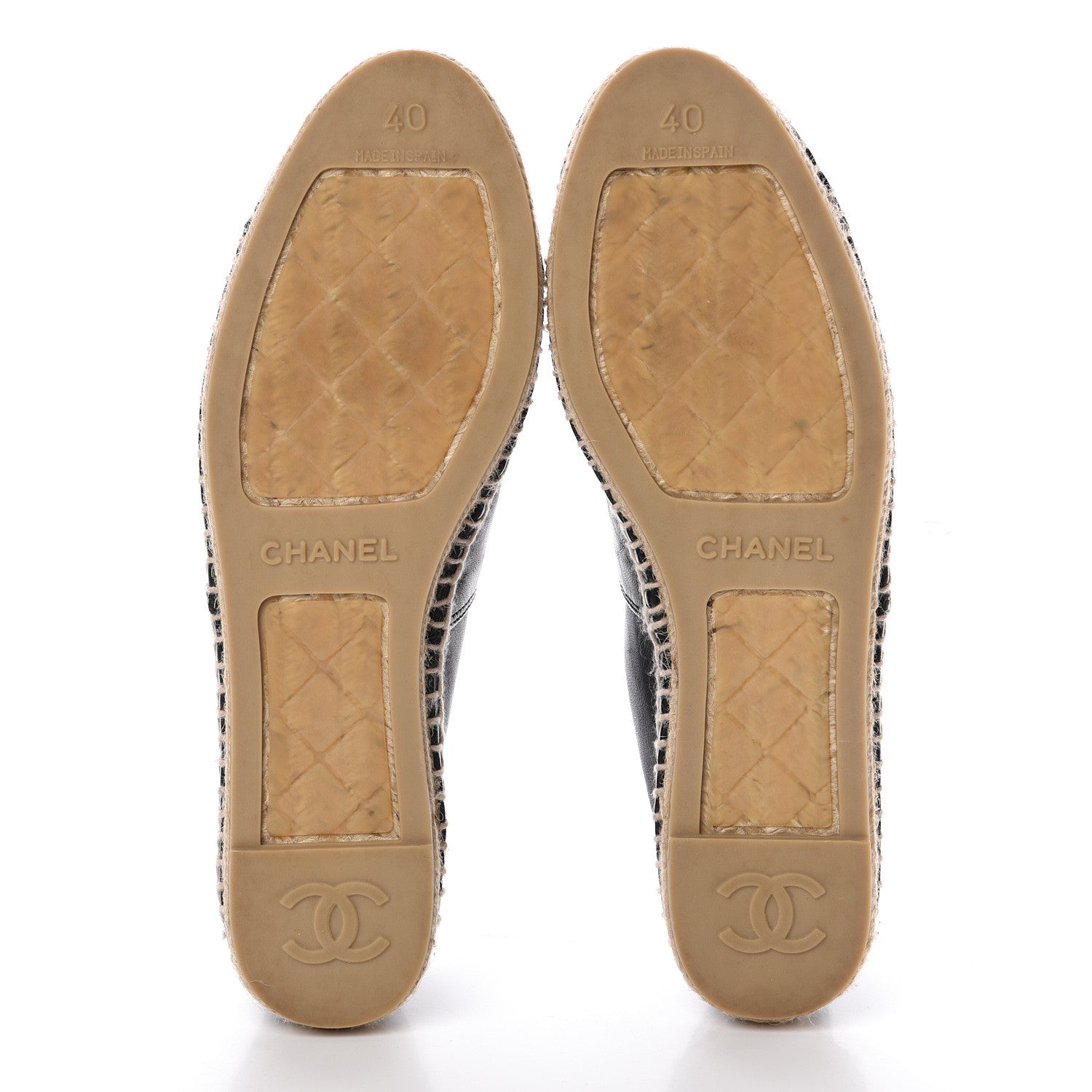 Chanel Lambskin CC Espadrilles 40 Black 6 of 11