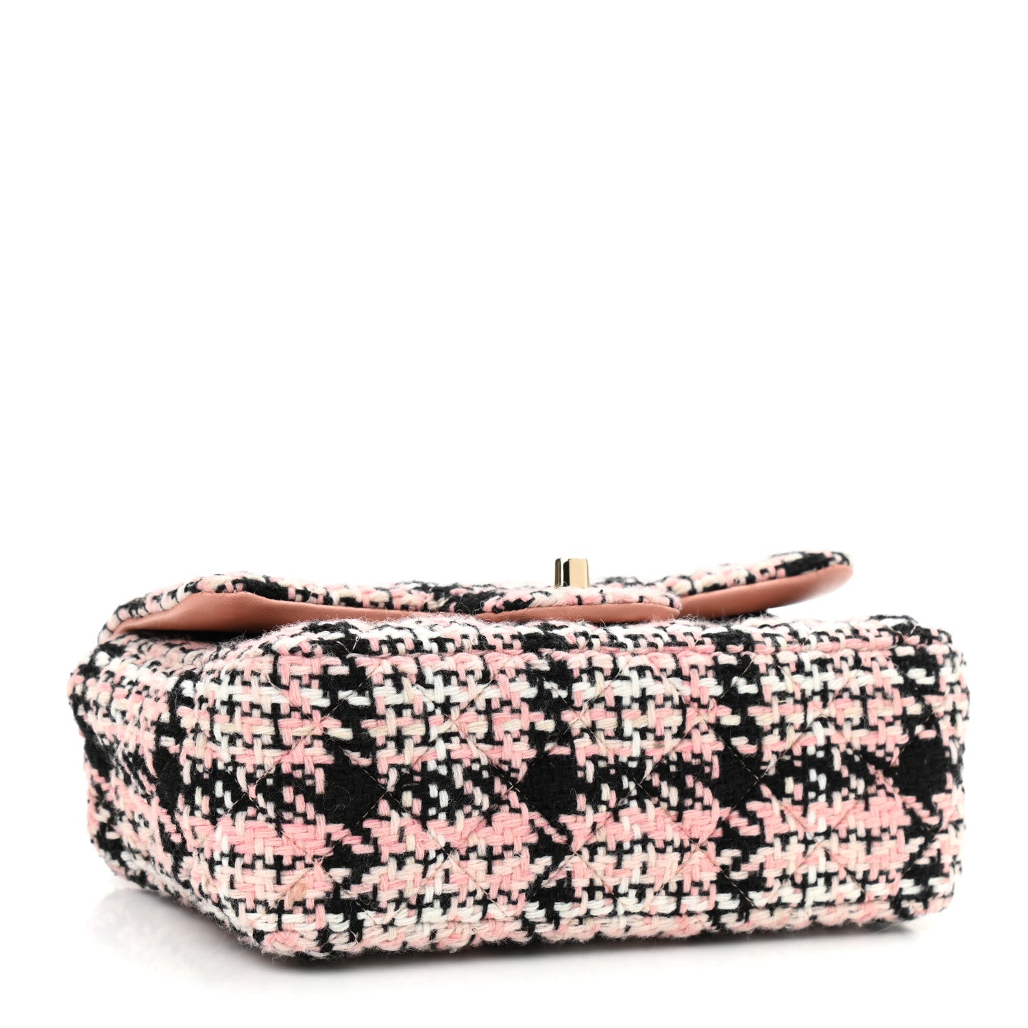 Chanel Tweed Quilted Mini Rectangular Flap Pink Black White 4 of 10