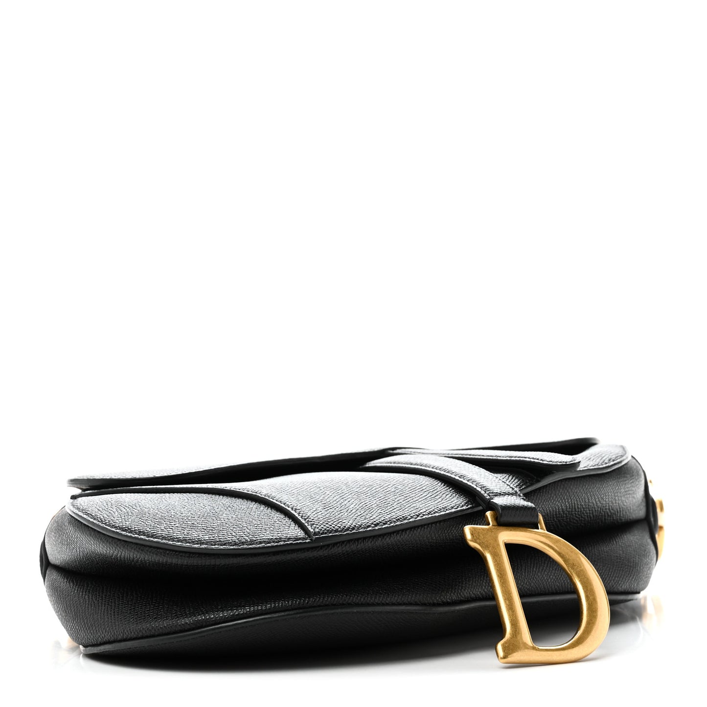 Grained Calfskin Saddle Bag Black