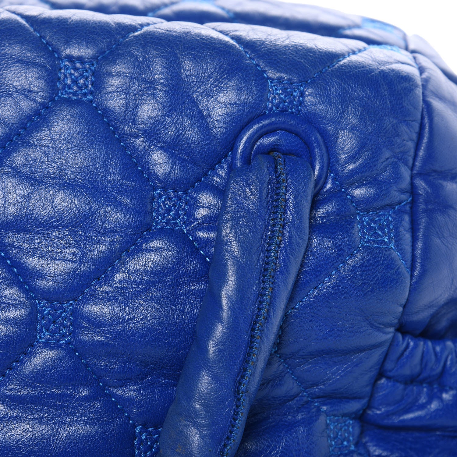 Chanel Lambskin Quilted Hidden Chain Bowler Blue 20 of 21