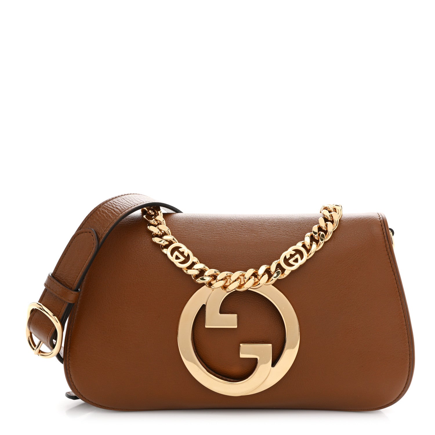 Gucci Roxy Calfskin Blondie Chain Shoulder Flap Bag Blondie Cognac 1 of 13