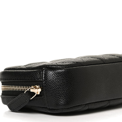 Chanel Caviar Quilted Small Curvy Pouch Cosmetic Case Black 8 of 9