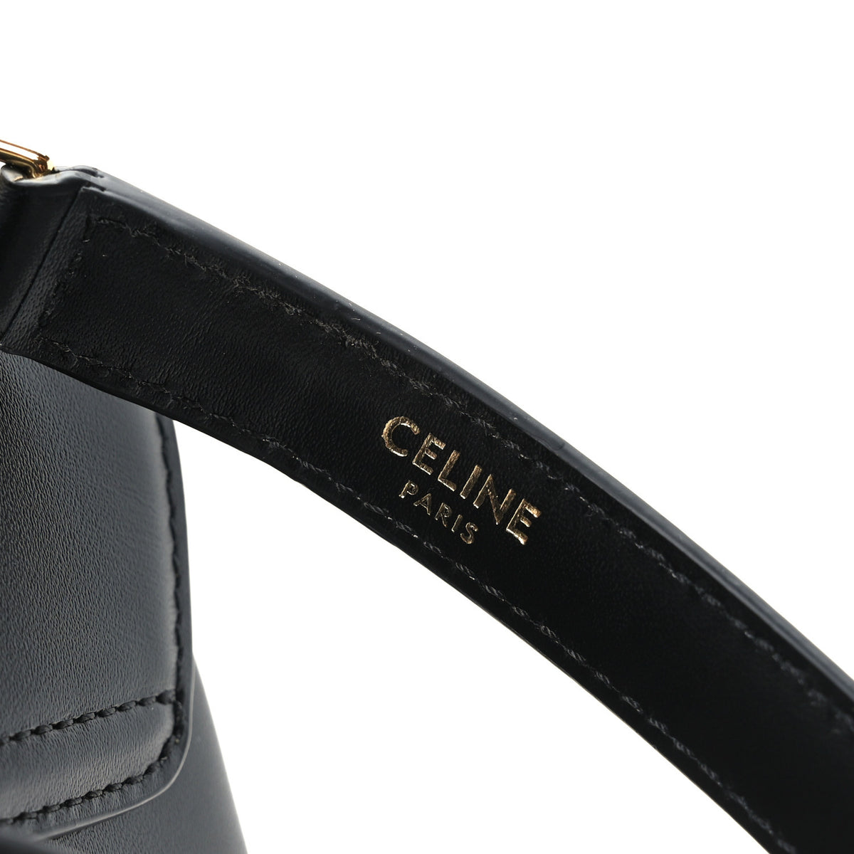 Satinated Calfskin Mini 16 Top Handle Bag Black