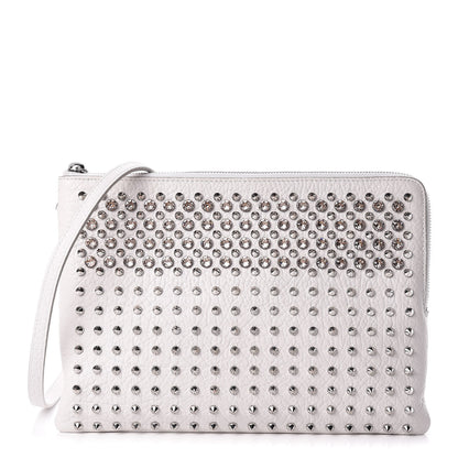 MCM Calfskin Studded Medium Crossbody White 1 of 13