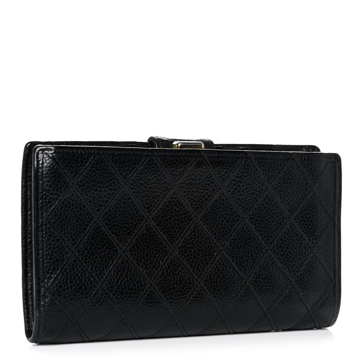 Caviar Stitched French Wallet Black