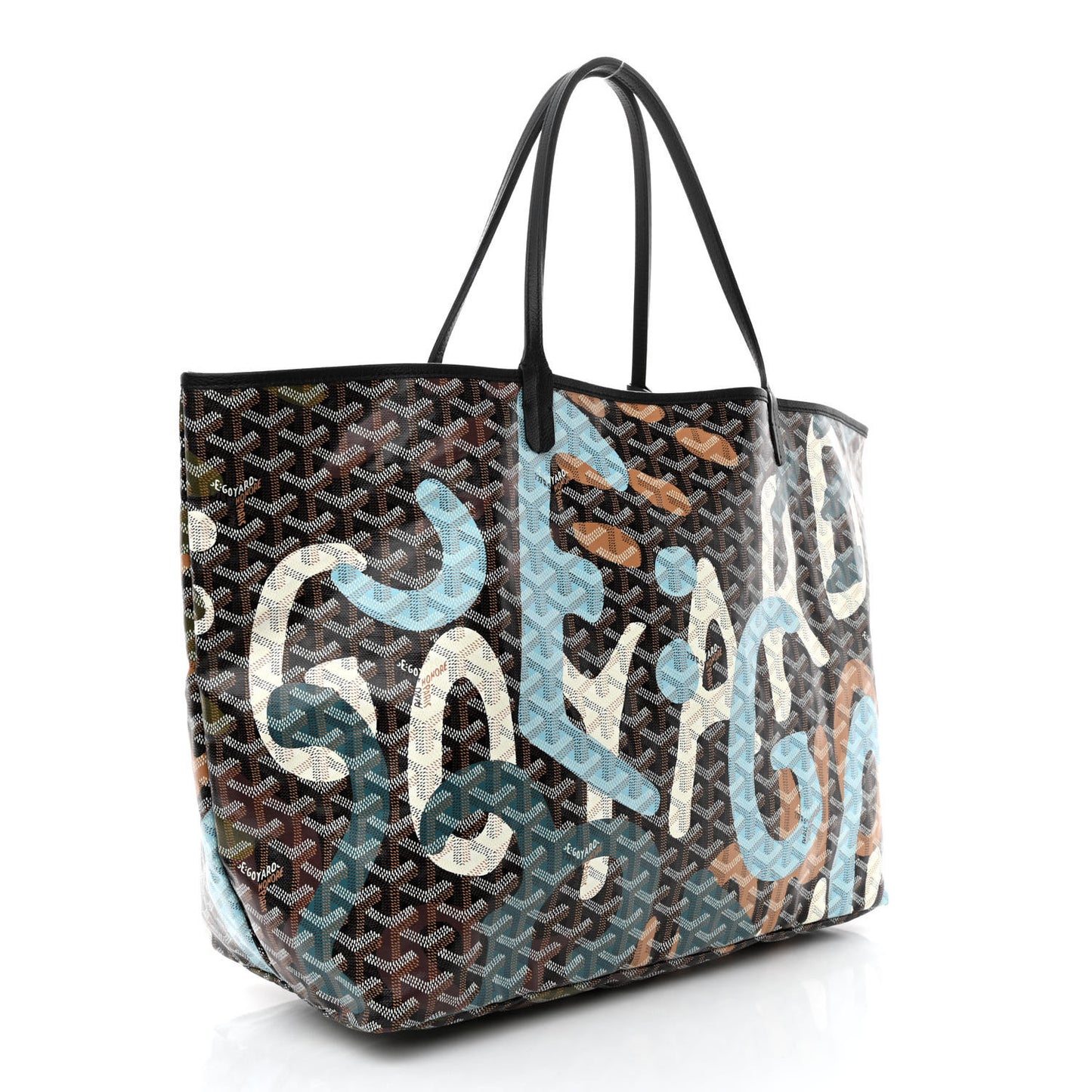 Goyardine Saint Louis Lettres Camouflage GM Black Blue