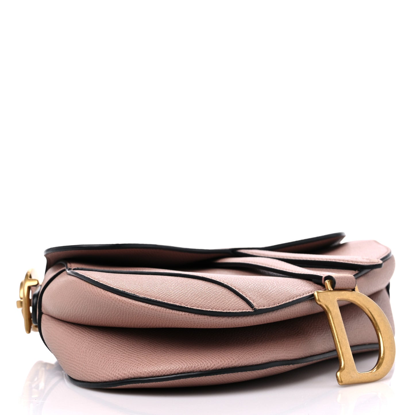 Grained Calfskin Saddle Bag Pink