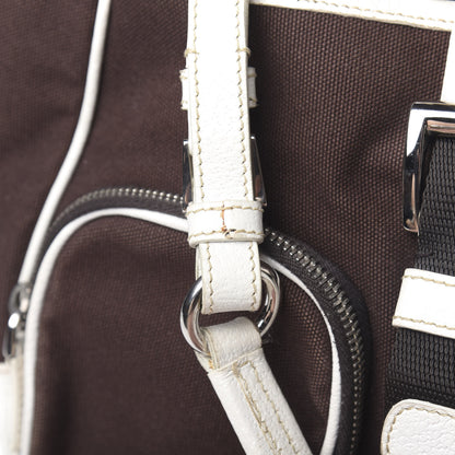 Prada Canvas Calfskin Shoulder Bag 9 of 17
