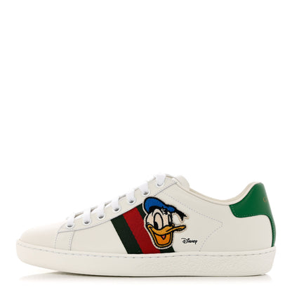 Gucci X DISNEY Calfskin Miro Soft Web Donald Duck Womens Ace Sneakers 35.5 White New Shamarock 1 of 9