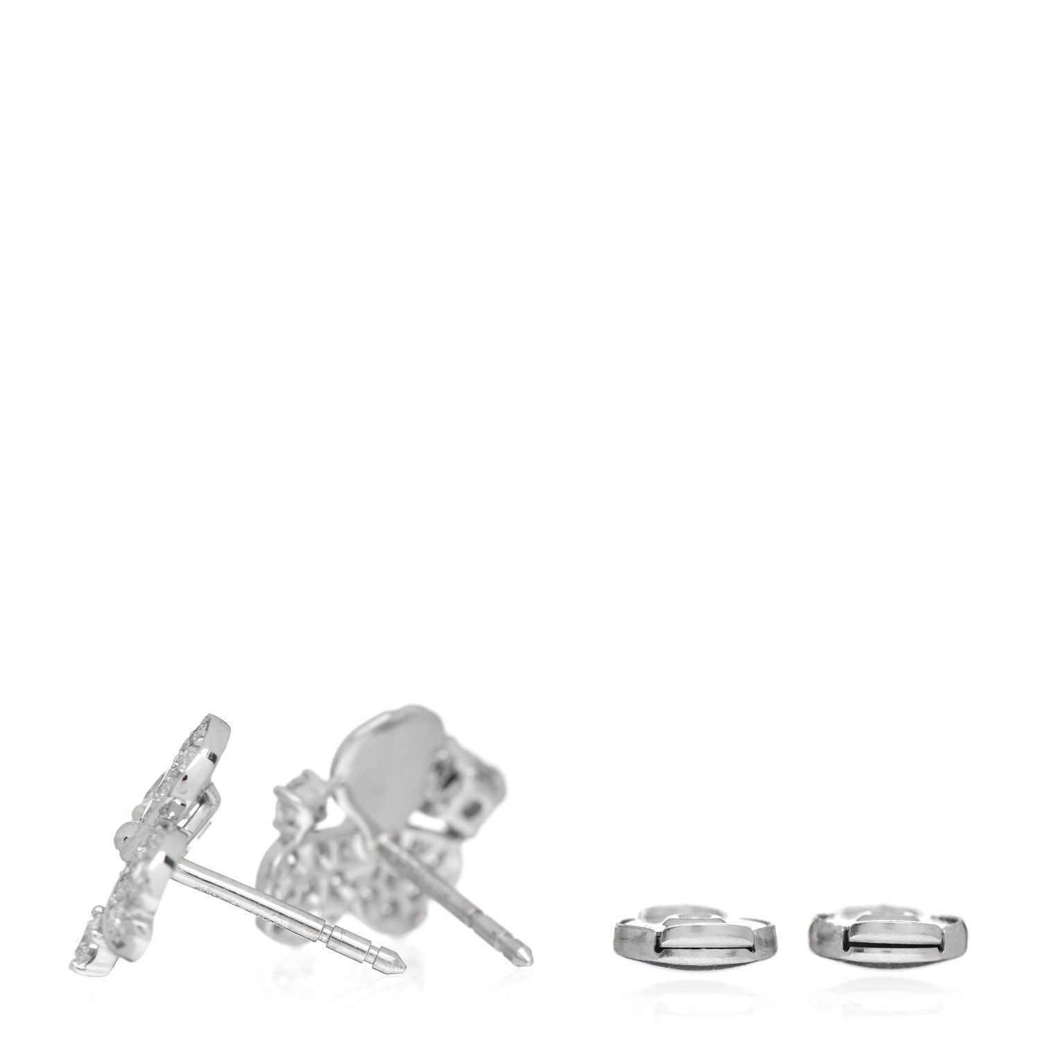 Tiffany Platinum Diamond Paper Flowers Cluster Earrings 3 of 4