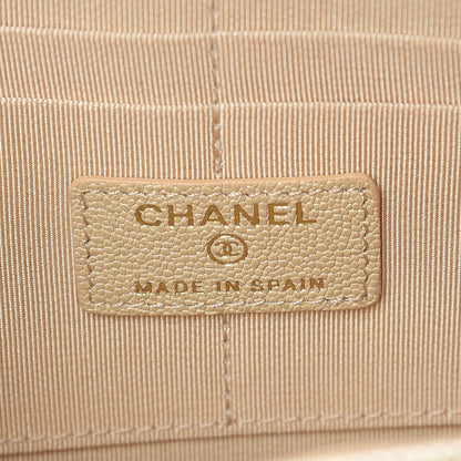 Chanel Iridescent Caviar Quilted Classic Pouch With Handle Beige 6 of 9